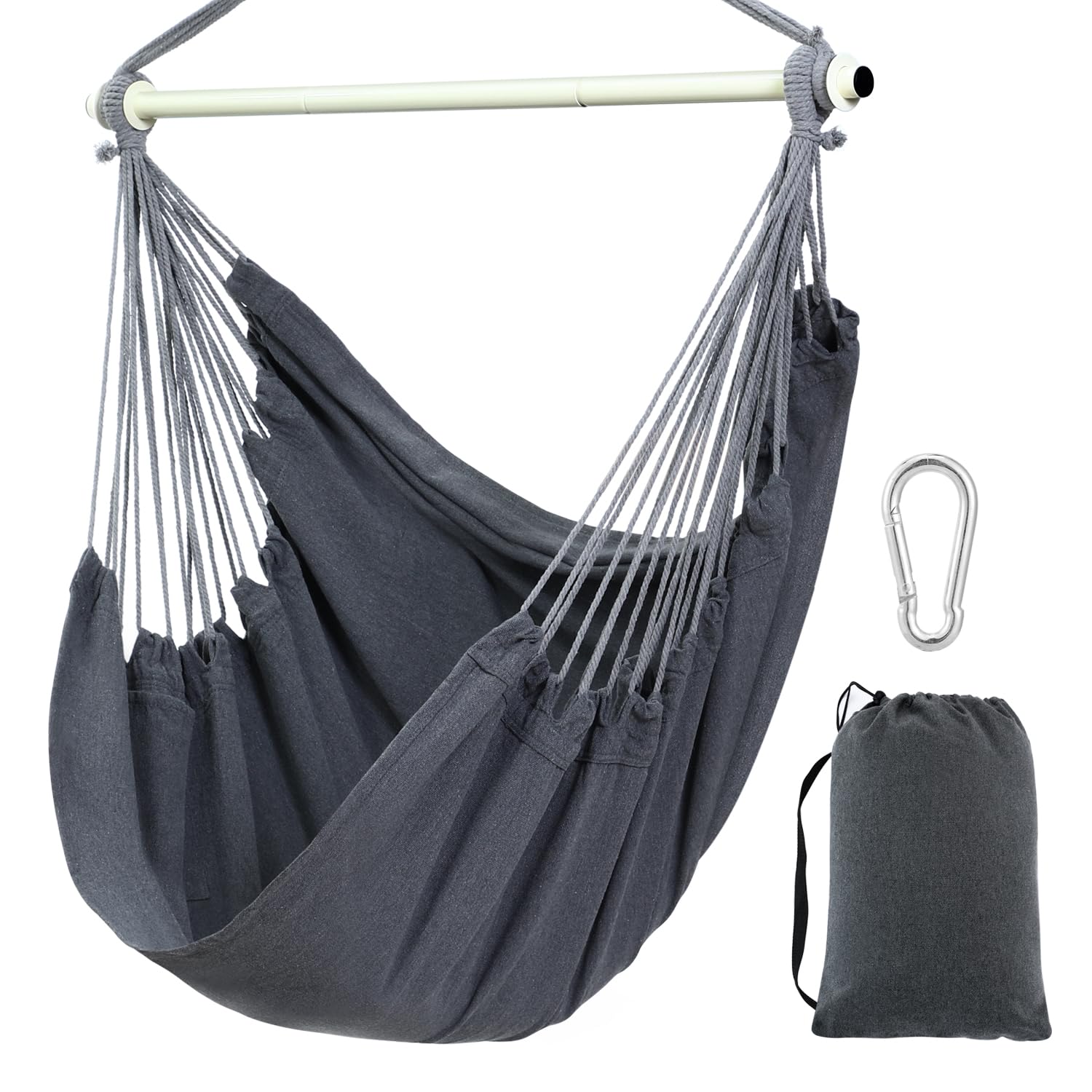 Ohuhu Hängesessel Outdoor XL ohne Gestell bis 150 kg, Dunkelgrau