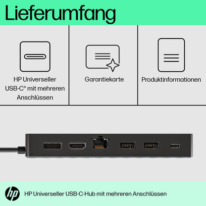 HP USB-C Multiport Hub 7-in-1 Universal Adapter – Schwarz