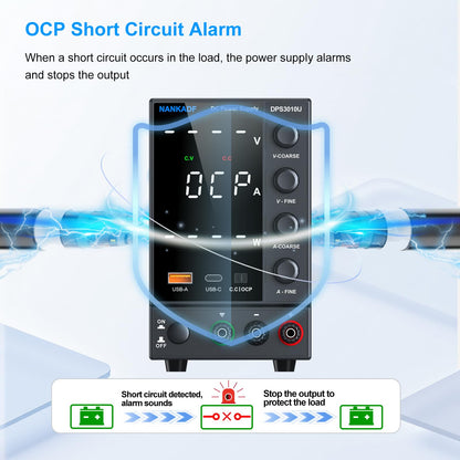 NANKADF Labornetzteil variabel DC 30V 10A mit USB-C