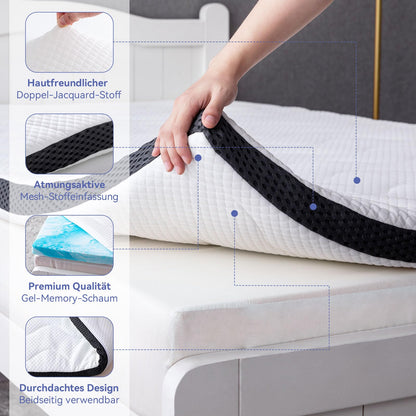 Amazon Basics Gel-Schaum Matratzen Topper - weiss 140x200cm, 7cm