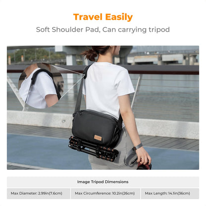 K&F CONCEPT Kameratasche Schultertasche 7L wasserdicht, schwarz