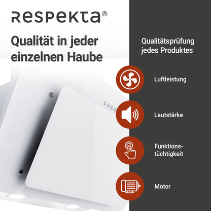 Respekta CH33060WB Dunstabzugshaube kopffrei - Weiss 60 cm