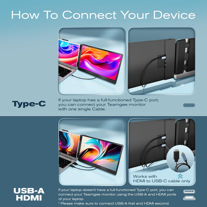 Teamgee Portable Laptop Monitor 14" FHD - Dual Screen Erweiterung