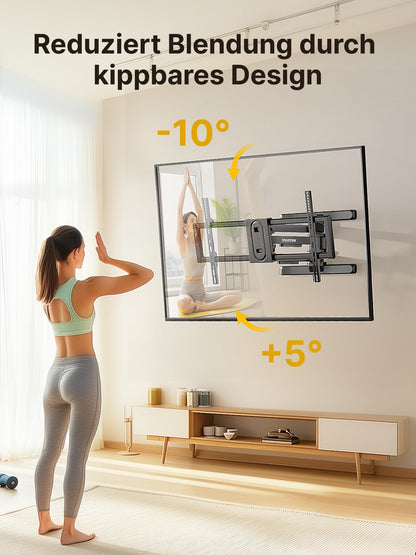 monTEK TV Wandhalterung – Schwenkbar, Neigbar, 43-95 Zoll bis 60kg