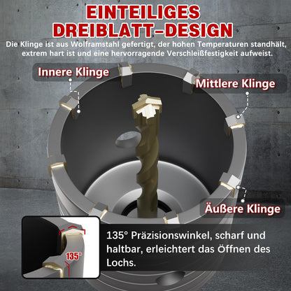 METOTY Bohrkrone Set 22-tlg. SDS Plus/Max - Beton Mauerwerk