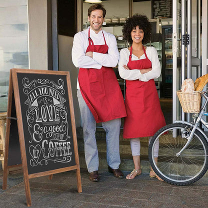 UNHO Kundenstopper Kreidetafel Holz beidseitig 100x50cm - Braun