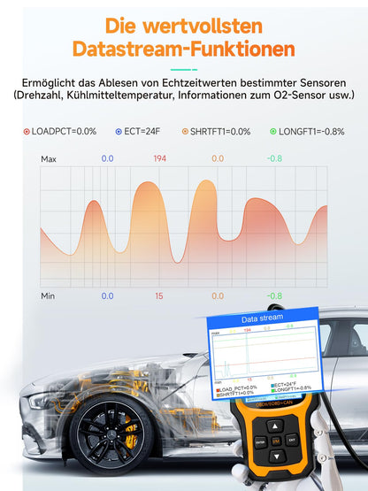 ANCEL AD410 OBD2/EOBD Diagnosegerät Auto - Schwarz/Gelb