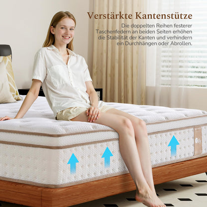 Slily Tonnentaschenfederkernmatratze 180x200 cm H3, 7 Zonen, 30 cm