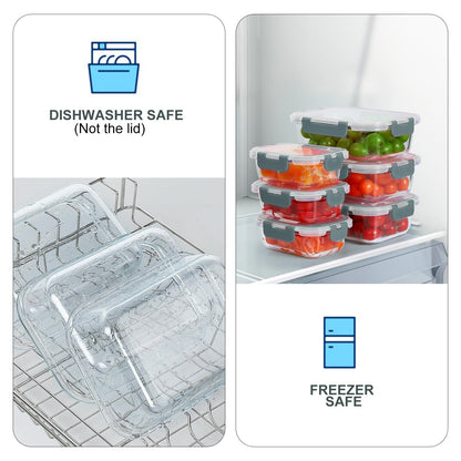 KOMUEE Frischhaltedosen aus Glas, 10er-Set, luftdicht und BPA-frei