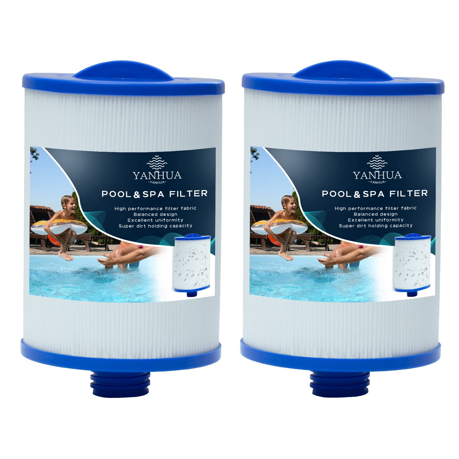 YANHUA Spa Filterkartusche PWW50 Ersatzfilter für Whirlpool, 2 Stück – gefaltetes Polyester-Filtergewebe mit Griff