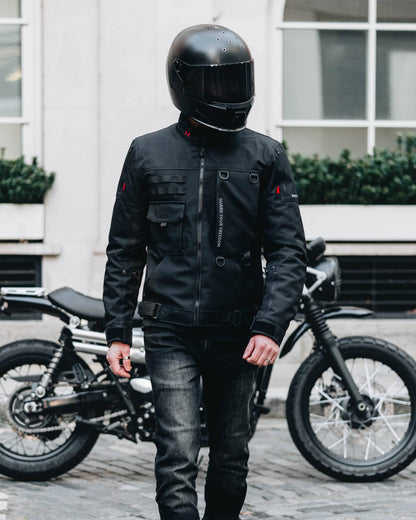 RIDEIRON Motorradjacke Herren Allwetter Schutz - Schwarz S