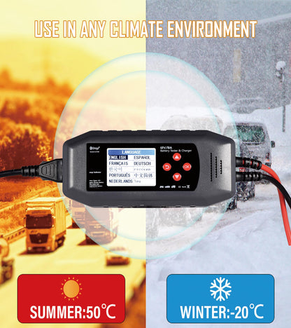 Etrogo CAT-500 Autobatterie Ladegerät und Batterietester 12V 8A