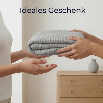 Dreamzie Musselin Tagesdecke 150x200 cm Baumwolle Hellgrau