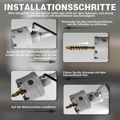 METOTY TCT Hartmetall Lochsäge Set 19-teilig Metall