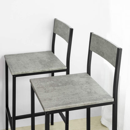 SoBuy OGT14-HG Bartisch Set 5-teilig mit 4 Hockern - Grau