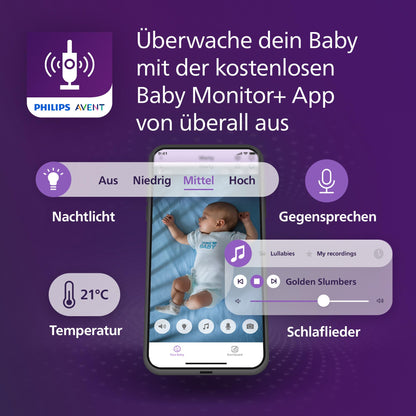 Philips AVENT Connected Babyphone SCD951/26 mit HD-Kamera und WLAN