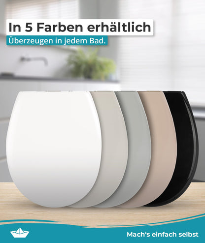 Calmwaters® Premium WC Sitz Duroplast oval - Manhattan-Grau