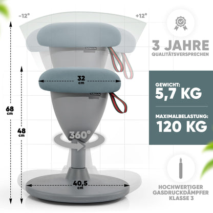 SteinLife Cone Büro-Wackelhocker Ergonomisch Höhenverstellbar