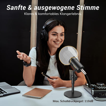 TONOR TD520 USB/XLR Dynamisches Mikrofon mit Ständer
