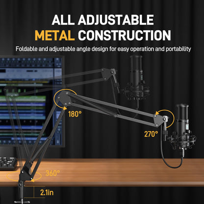 MAONO PM421 USB Mikrofon mit Arm – Streaming Gaming Podcast