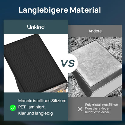 Linkind StarRay LED Solar Gartenstrahler 800 lm warmweiss, 4 Stück
