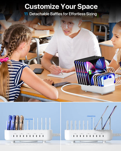 SooPii Multi-Ladestation 10 Port USB C 100W PD – Weiss