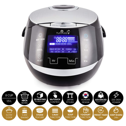 Yum Asia Sakura Reiskocher Keramikschale - Schwarz/Silber