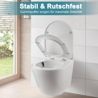 MEEJEE WC-Sitz D-Form mit Absenkautomatik, Duroplast, weiss