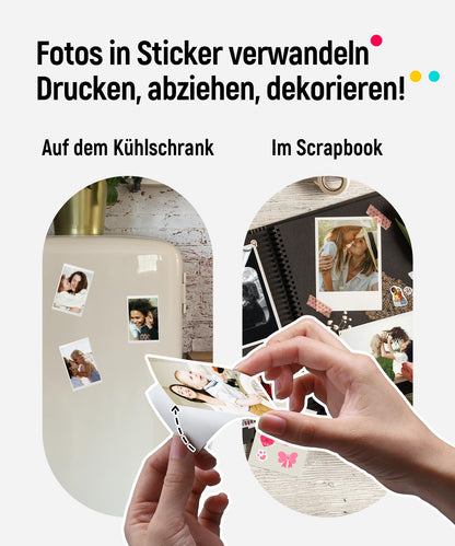 Liene Pearl K100 Mini Fotodrucker 5x7,6cm – 50 Blatt Zink-Papier