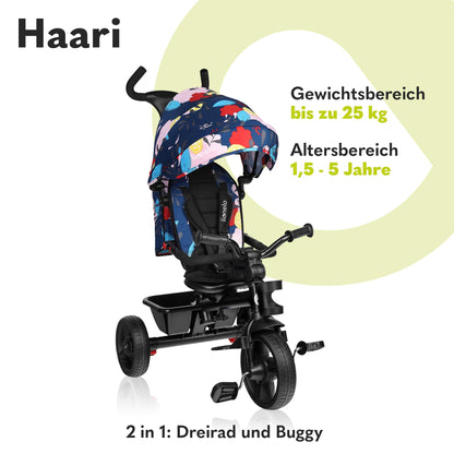 LIONELO Haari 2in1 Dreirad mit Schubstange – ab 18 Monate