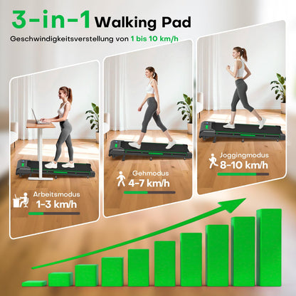 FOUSAE Walking Pad Laufband 1-10 km/h mit 9% Steigung