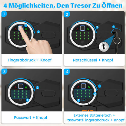 Mejasg 45L Fingerabdruck Tresor Safe mit A4 Brandschutztasche