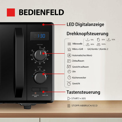 Toshiba MW2-AG23PF(BK) 3-in-1 Mikrowelle mit Grill – Schwarz