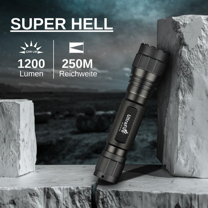UltraFire WF-501B PRO Taktische Taschenlampe 1200 Lumen mit Holster