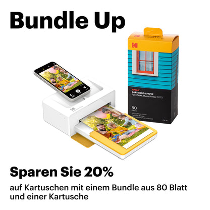 KODAK Dock Plus 4PASS Mobiler Fotodrucker 10x15cm 90 Blatt Paket