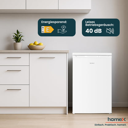 homeX Mini Kühl-Gefrierkombination 109L Weiss - 85cm Hoch