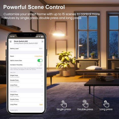 Onvis HS2 Thread Button – 5-Tasten-Funkschalter für Apple Home