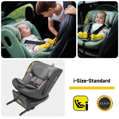 Jovikids 360° Kindersitz i-Size Reboarder ISOFIX - Grau