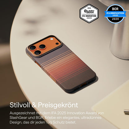 pitaka iPhone 17 Pro Hülle aus Aramidfaser, MagSafe, Sonnenuntergang