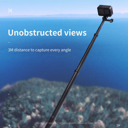 TELESIN 3M Kohlefaser Selfie Stick – Extra Lang Unsichtbar