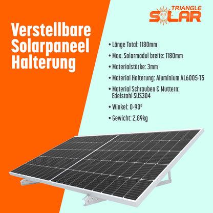 FIREND Solarmodul-Halterung 1180 mm, 4er-Set, Flachdach-Aufständerung