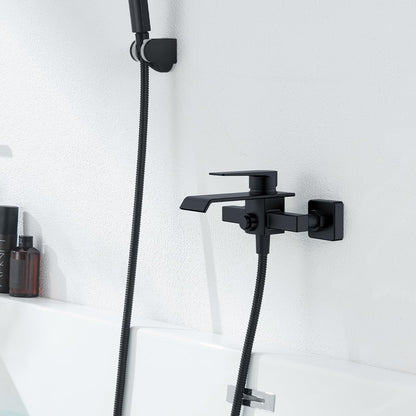 Ulytid Badewannen Mischbatterie Wasserfall Schwarz Aufputz