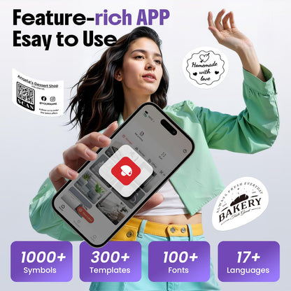 Phomemo M110 Etikettendrucker Bluetooth, tragbarer Thermodrucker