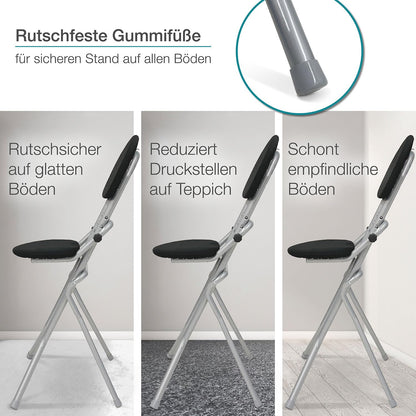 ELONEO Sitz-Stehhilfe mit Bügel höhenverstellbar - Silber