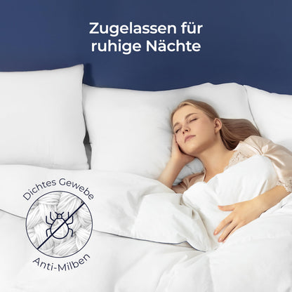 Dreamzie Daunendecke 155x220 cm – Ganzjahresdecke mit Daunen & Federn
