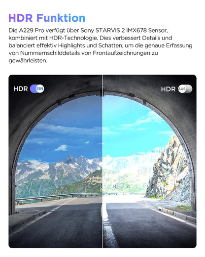 VIOFO A229 Pro Dashcam - 1-Kanal 4K STARVIS 2 HDR