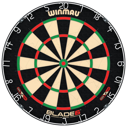 WINMAU Blade 6 Bristle Dartscheibe Set mit Surround und Darts
