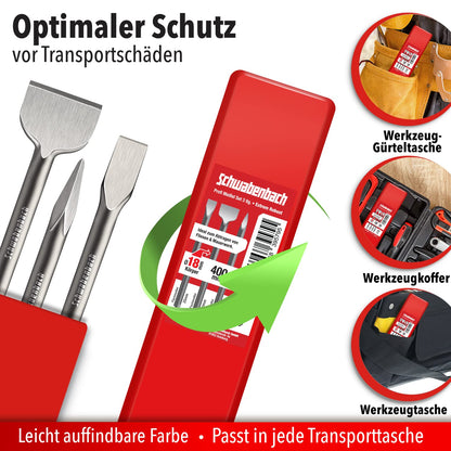 SCHWABENBACH SDS Max Meissel Set 3-teilig 400 mm Flach- & Spitzmeissel