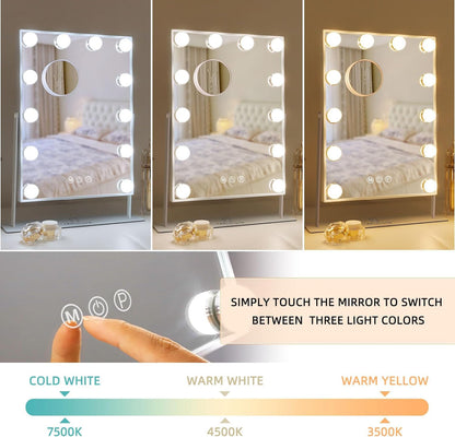 FENCHILIN Hollywood Schminkspiegel mit LED-Beleuchtung, weiss