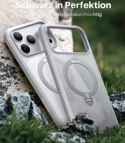 TORRAS Ostand Q3 Spin Hülle für iPhone 17 Pro mit Ständer, Silbergrau